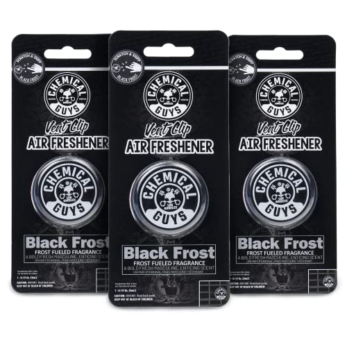 Image of Chemical Guys Black Frost Vent Clip Air Freshener, (Great for Cars, Trucks, SUVs, RVs, Home, Office, Dorm Room & More) - 3 Pack | Bold Black Frost scent vent clips refresh interiors while neutralizing odors, adjustable airflow, three pack
