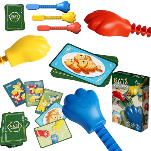 VEQENIFY Fang die Maus - Das Schnelle Reaktionsspiel,Kinderspiele ab 4 Jahre,Spiele ab 4 Jahren,Das Beliebte Reaktionsspiel für die Ganze Familie,Lernspiel,Gesellschaftsspiel für 3-4 Spieler