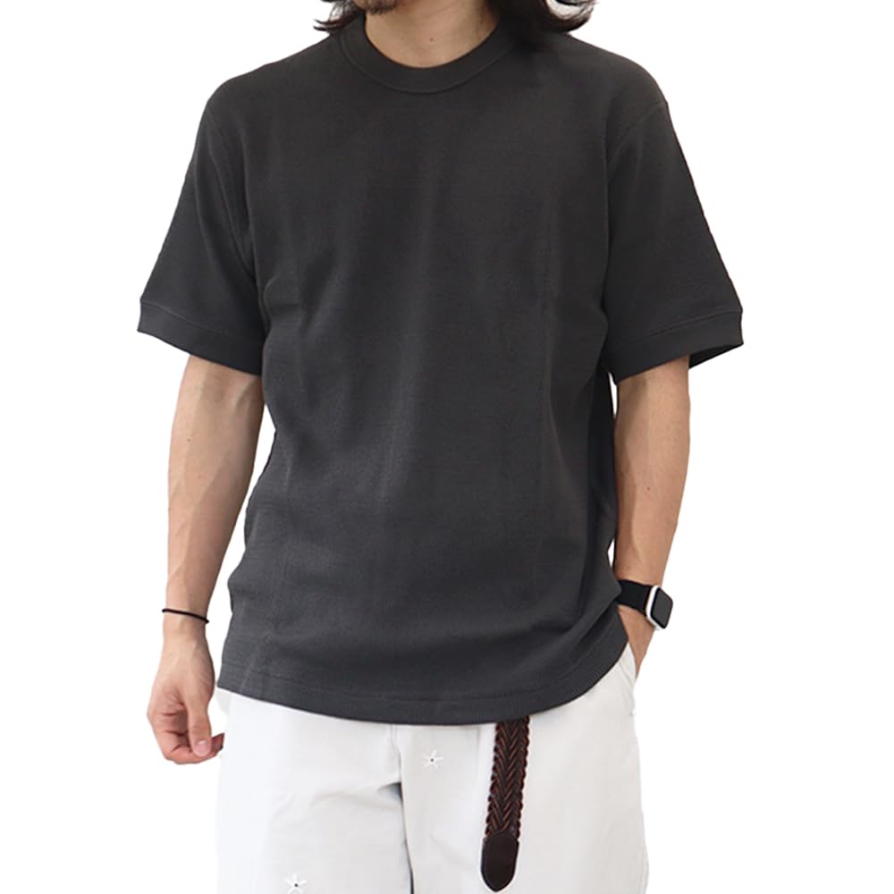 L】ヘルスニット ハニカム サーマル ヘンリーネック長袖Tシャツ 52034 