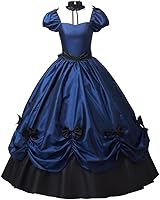 Saniplaycos Women's Gothic Victorian Rococo Ball Gown - Southern Belle Civil War Dress for Tea Parties, Halloween & Medieval Costumes
