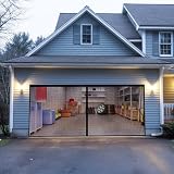 Helilyco Schermo retrattile da garage per porta, 2 x 4 m, per impieghi gravosi in fibra di vetro, patio, officina, veranda, veranda, veranda, chiusura magnetica, colore nero