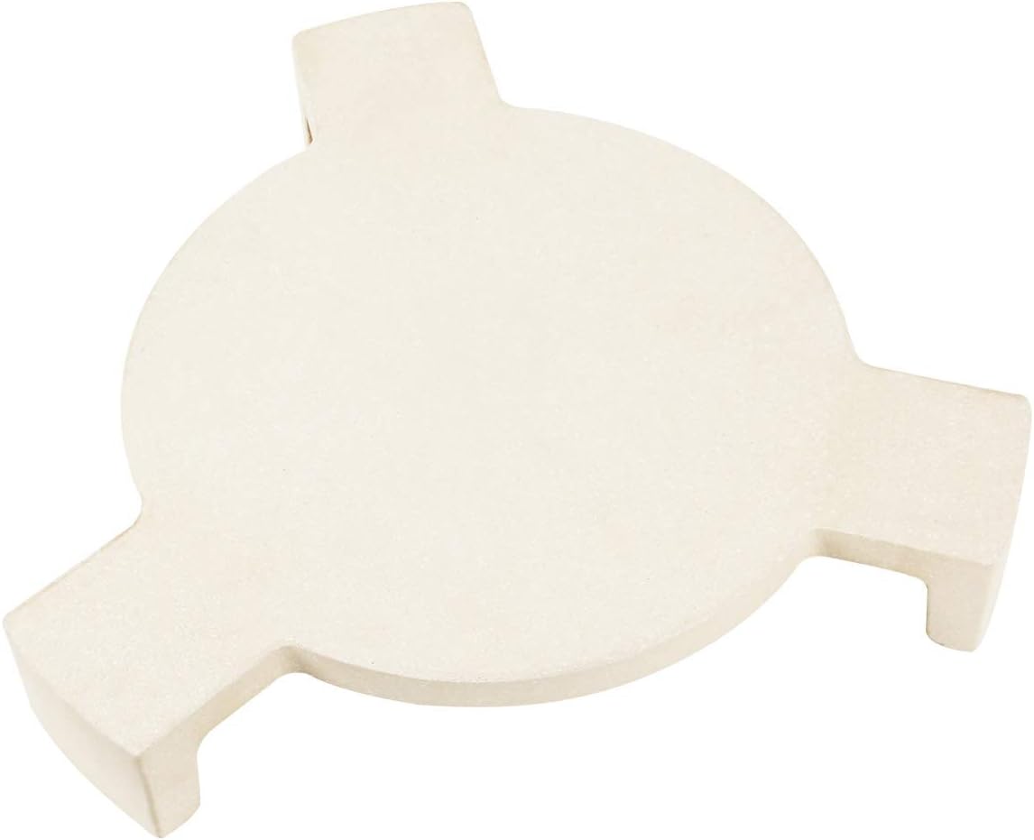 KAMaster 15.4 in Plate Setter Big Heat Deflector For Medium Green Egg Grill,Ceramic Plates Pizza Stone Smoking Stone Charcoal Grill Green Egg ComvEGGtor Heat Plate Replacement for Kamado Grill