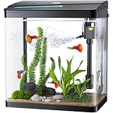 Betta Fish Tank, 3 Gallon Glass Aquarium, 3 in 1 Fish Tank with Filter and Light, Desktop Small Fish