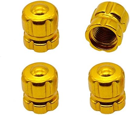 Tapones de aluminio para neumáticos de automóvil, tapones de rosca para válvulas de neumáticos para motocicletas de automóvil por CNC (paquete de 4)