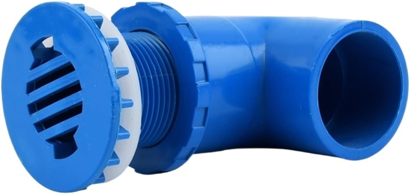 8pcs 20mm~50mm Blue PVC 90 Degree Elbow Connector Strong Drainage Connector Fish Tank Pool Aquarium Tank Drain Filter Joint Satisfied(50mm)
