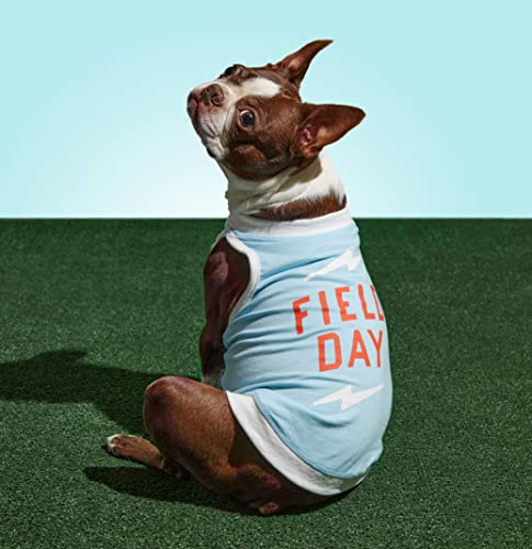 Brass Monkey Field Day Dog Tank; Pre-Shrunk Cotton Pet Muscle Tank; X-Small (14" Chest); Cute Dog Accessories With Eye-Catching Design #TOP1