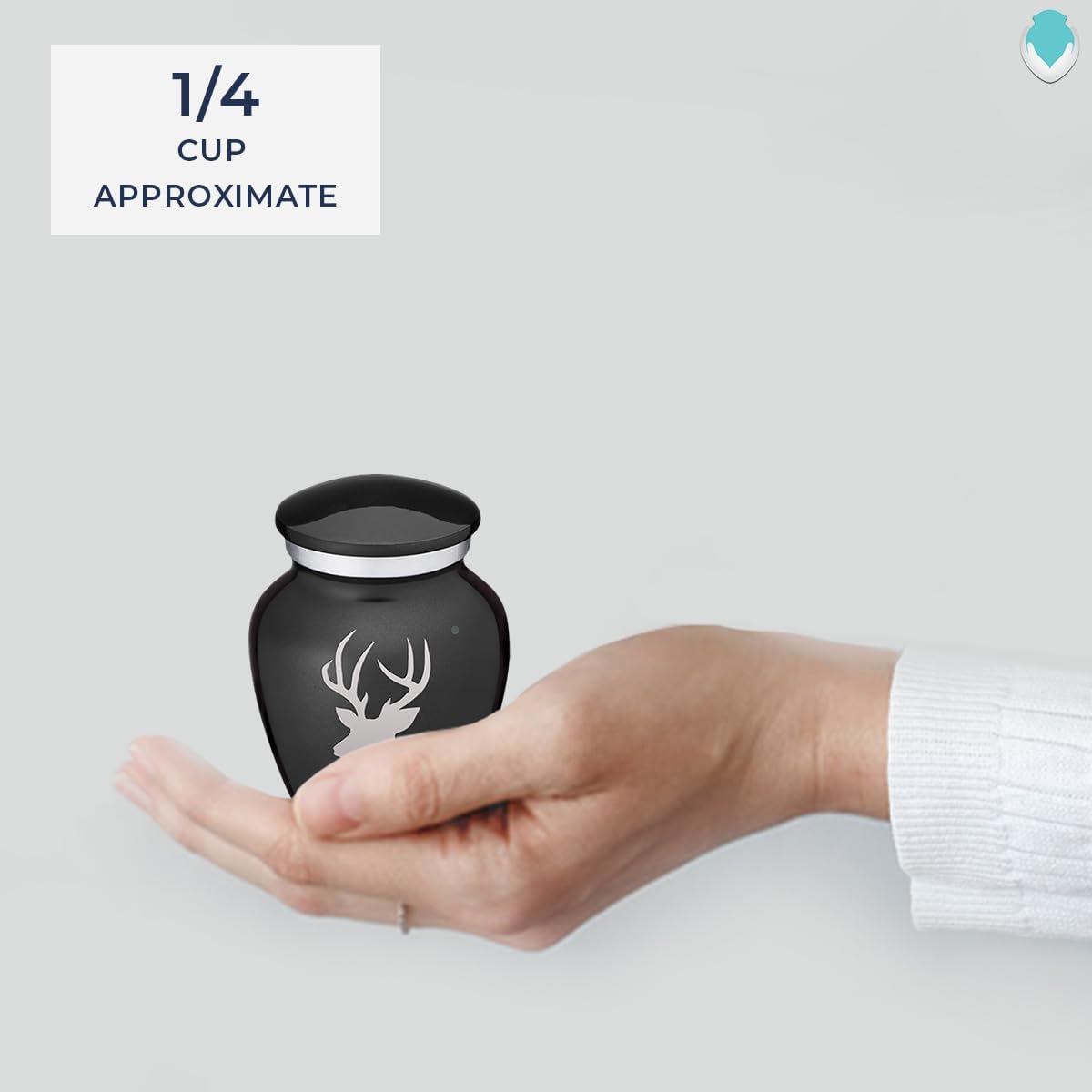 Geturns Embrace Keepsake Deer Cremation Urns for Human Ashes I Charcoal Funeral Urn for Men and Women I 3.5 lbs