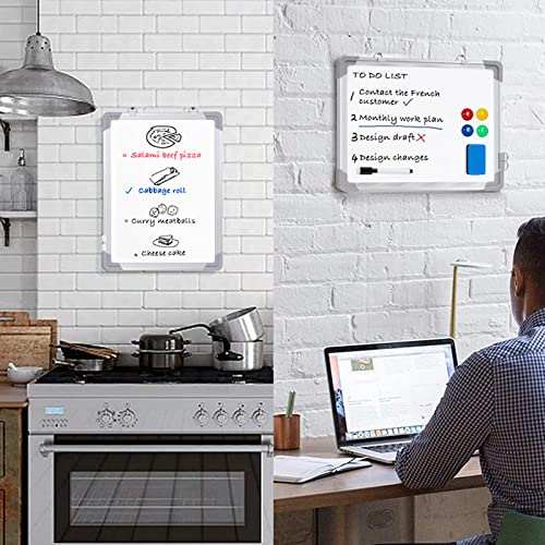 ARCOBIS Small Dry Erase White Board, 12 Inch x 16 Inch Magnetic Hanging Double-Sided Whiteboard for Wall, Portable Mini White Board for Kids Drawing, Kitchen Grocery List, Cubicle  image 3