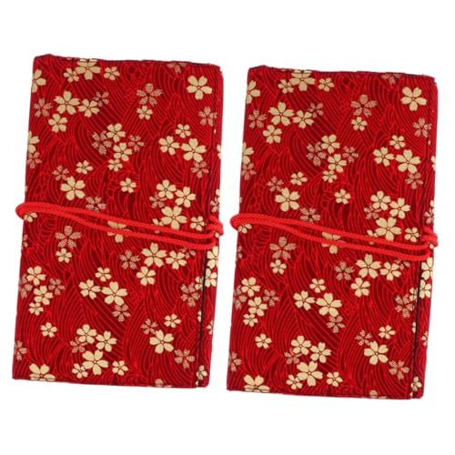 2 Pezzi Set Porta Cosmetici Vintage in Ciliegio Paziente Borsa Per Il Trucco Multi-scomparto Organizer Da Viaggio Per Articoli Da Toeletta