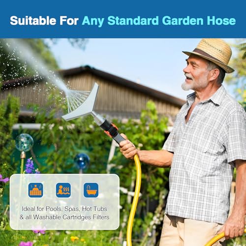 LAMTOP Premium Pool & Spa Filter Cartridge Cleaner, Removes Debris & Dirt from Pool Filters in Seconds, Heavy Duty & Durable Pool Cartridge Filter Cleaner, Filter Cleaning Wand Tool for Hot Tub