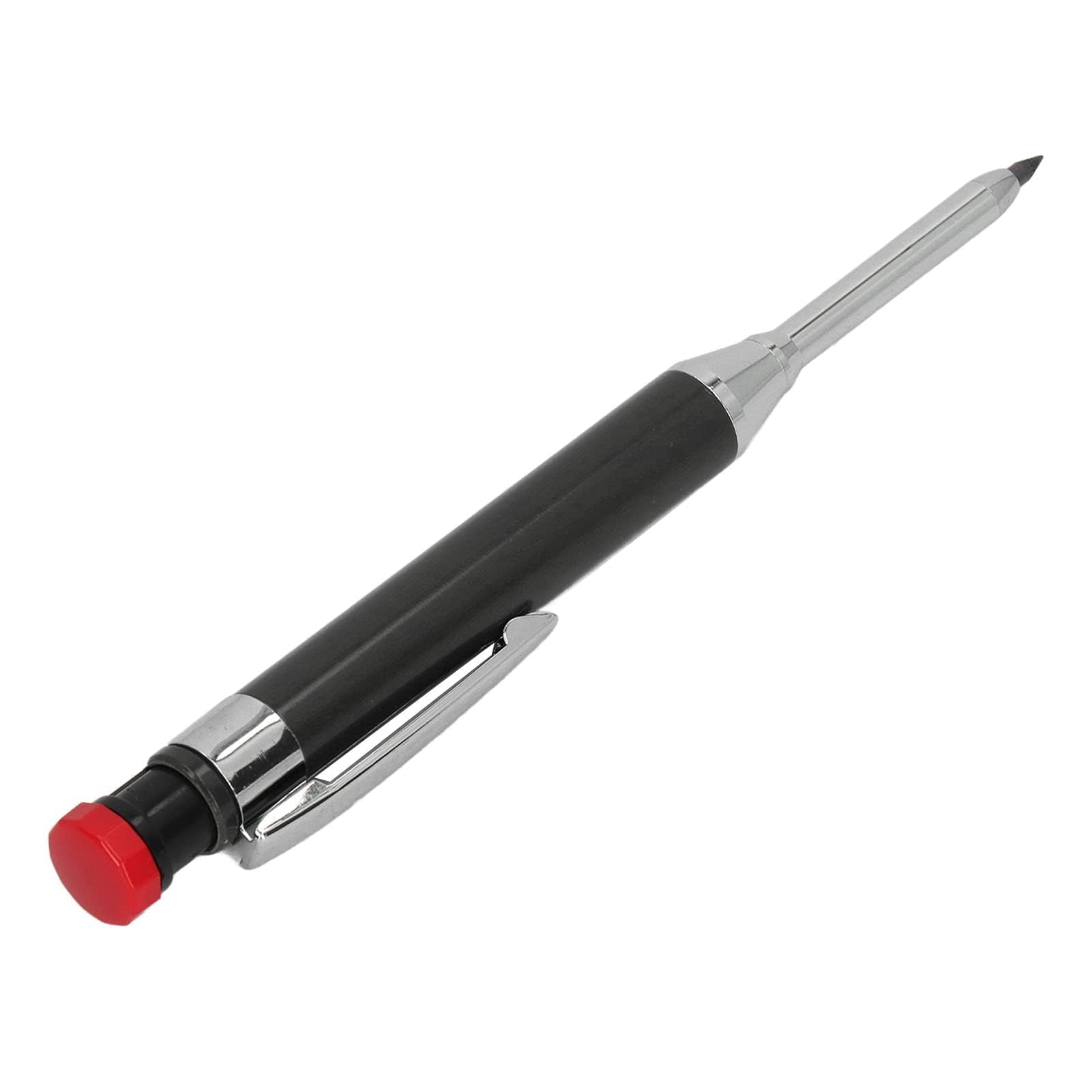 Lápiz De Construcción, Lápiz De Carpintero Resistente, Repuesto Sólido Con Clip Para Carpintería (Negro)