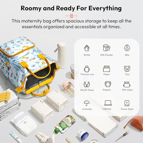 Image of StarAndDaisy Diaper Bag for Mothers for Travel /Diaper Bag, 28L Waterproof Baby Bag for Mother Travel with 15 Multipurpose Pockets