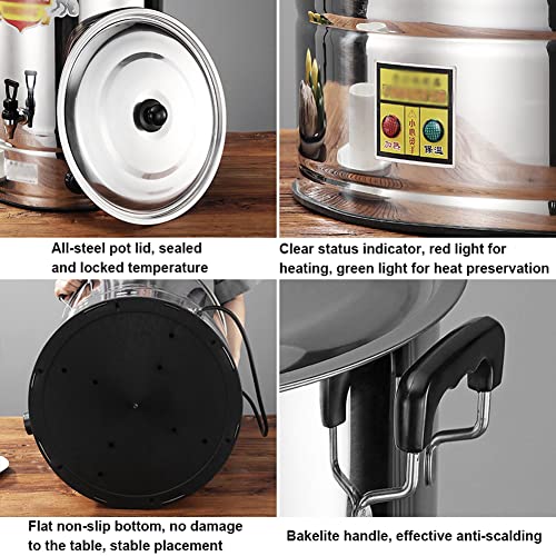 Elektrische Verwarming Warm Water Urn, Commerciële Roestvrij Staal 30-110℃ Verstelbare Temperatuur Isolatie Vat… - Afbeelding 8