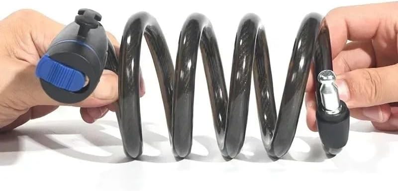 Universal Anti-Theft Bicycle Bike Lock Stainless Steel Cable Coil for Castle Motorcycle Cycle MTB Bike Security Lock (Color : Black) (Black)