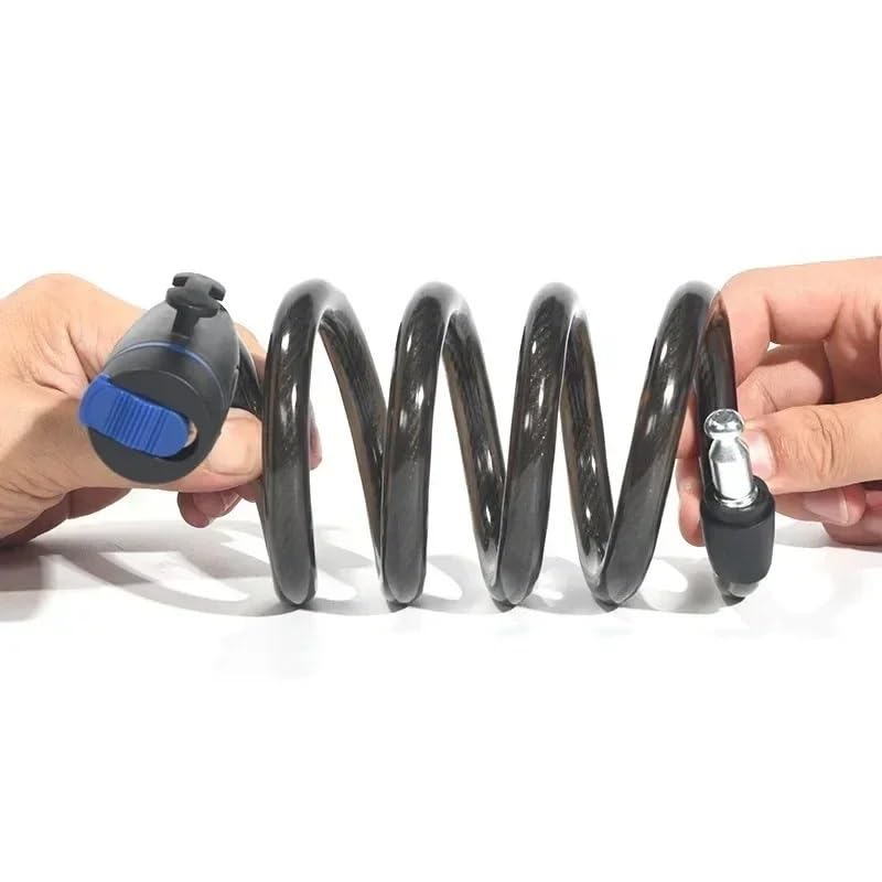Lucchetto antifurto Universale per Bicicletta, Bobina di Cavo in Acciaio Inossidabile per Lucchetto di Sicurezza per Bici MTB per Motocicletta Castle (Colore: Nero) (Blu)