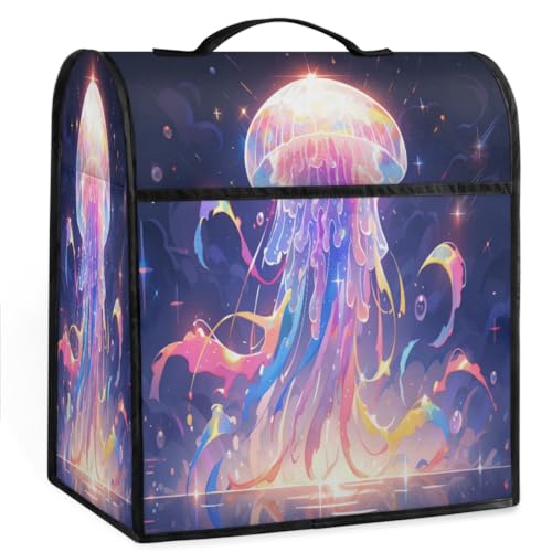Coffee Maker Cover Colorful Jellyfish Kitchen Appliance Covers Small Appliance Covers Blender Cover Juicer Cover Dust Covers for Kitchen Appliances with Top Handle and Pockets,Washable,B246
