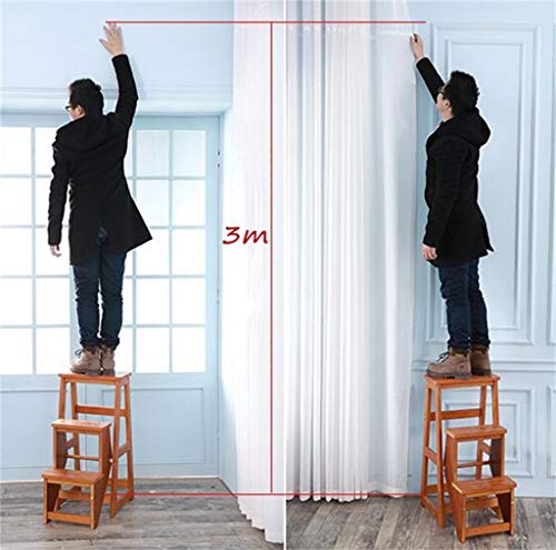 Taburete escalonado de madera maciza plegable con estantes multifuncionales para el hogar 6