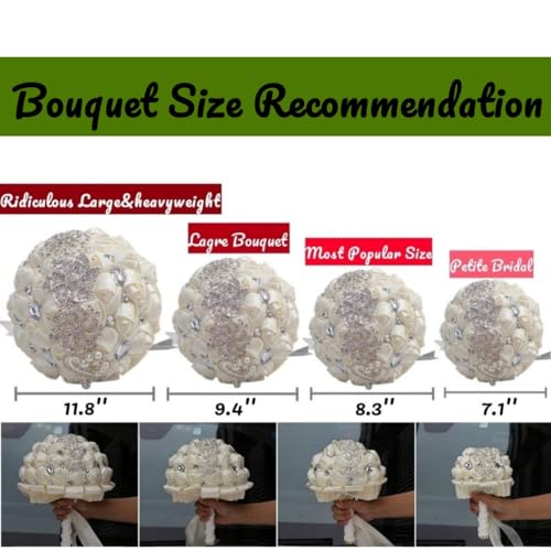Image of MaxxCloud Luxury Gatsby-Inspired Vintage Wedding Golden Brooch Bouquets Handmade Sliver Bling Glam Wedding Bridal Bouquet