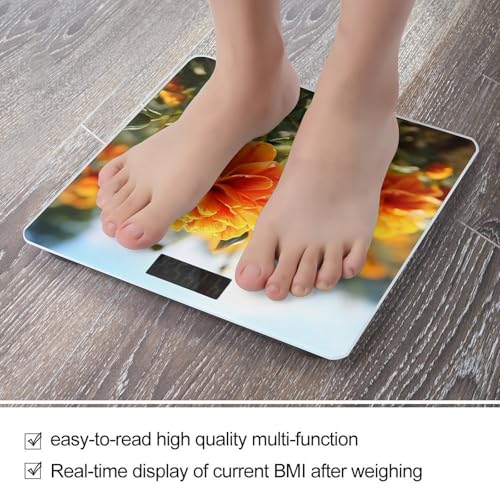 Báscula digital baño diseño flores otoñales 400lb miniatura 5