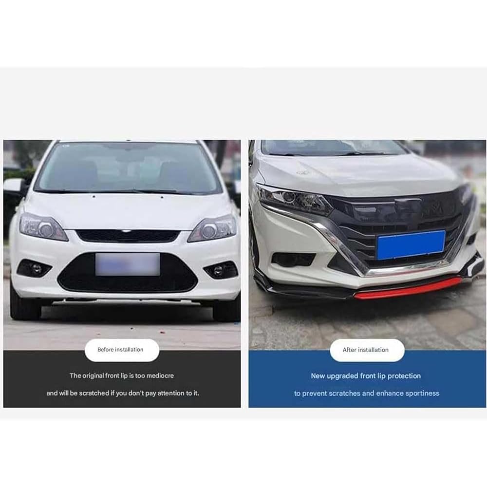 Spoiler per Labbro del Paraurti Anteriore per Hyundai I20 I20 N N-Line BC3 MK3 2021 2022 2023 2024 Spoiler Anteriore Splitter Canard Kit Corpo Tuning Ricambi Auto,F/Carbon Fiber Red