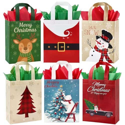 STYPOP 24 Pack 10" Christmas Gift Bags Medium Size with