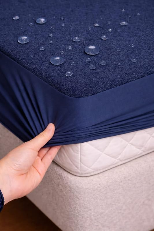Image of Waterproof Mattress Protector 6x6.5 Feet (72x78) | Elastic Fitted Bedsheet | Soft & Durable Gadda Cover Dustproof By Bharat Griha BG16
