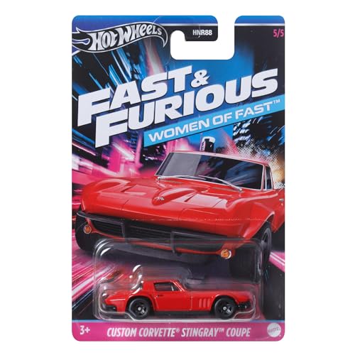 Hot Wheels Coche Custom Corvette Stingray Coupe - Mujeres de Fast and Furious - Modelo Die Cast Scala 1:64 - Longitud 7 cm
