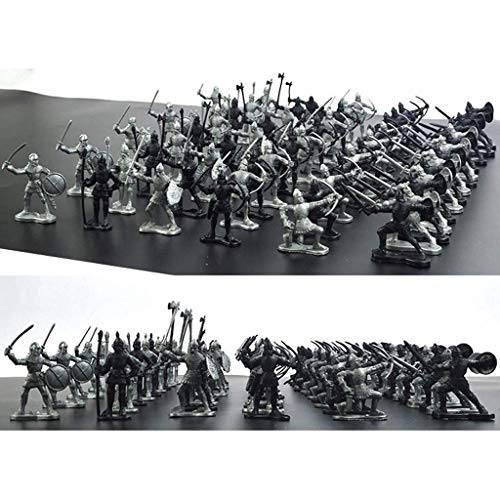 GuoYQ 60pcs Menge Mittelalterlich Ritter Spielzeug Spielset Soldaten Figuren Soldaten Modell Ritter Pferde Krieger Mini… – Bild 5