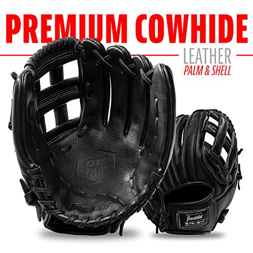 Franklin Sports Baseball Fielding Glove - Men's Adult and Youth Baseball Glove - CTZ5000 Black Cowhide Outfield Glove - 12.5" H-Web for Outfielders - image 2