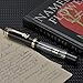 Jinhao Tiandao 1935 Fountain Pen #8 Sword Fine Nib, Black and Clear Acrylic with Large Converter and Guitar Clip