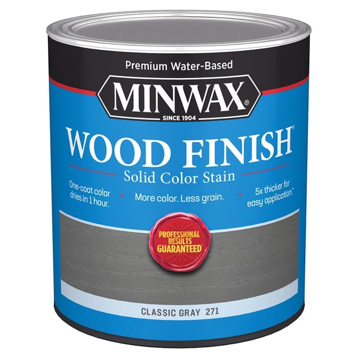 4-Pack of 1 qt Minwax 10821 Classic Gray Wood Finish Water-Based Solid Color Stain