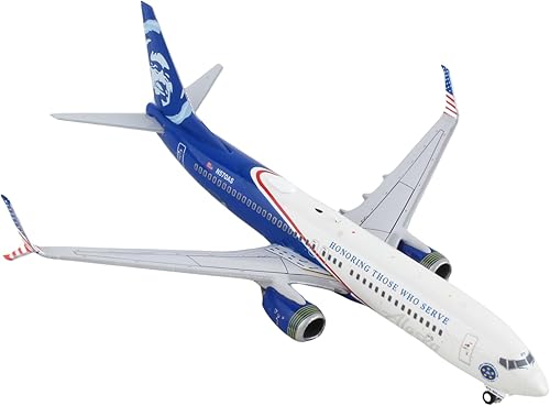GeminiJets GJASA2122 Alaska Airlines Boeing 737-800 Honrando a quienes sirven Escala 1400, Blanco