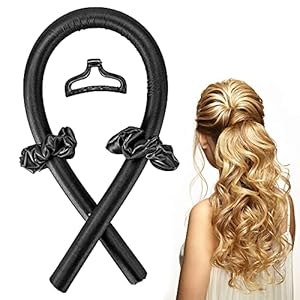 TutorLSHOP Women Heatless Hair Curlers No Heat Silk Curls Headband Hair Rollers with Soft Foam, Curling Ribbon and Flexi Rods for Natural Long Medium Hair Diy Hair Styling Tools