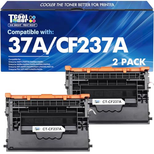 Image of CF237A 37A Black Toner Cartridge 2-Pack CF237A 37X CF237X M607 M608 M609 | Compatible for HP 37A CF237A LaserJet Enterprise M607n M607dn M608n M608dn M608dh M608x M631 M632 M633 Series Printer Ink
