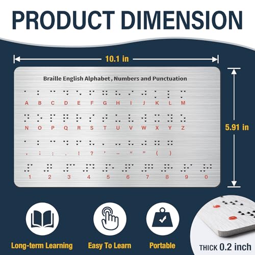 EliteSign Braille Alphabet & Punctuations Board with Sturdy Raised Dots, Braille Learning Tool for Braille Beginners with Protected Corner(Patent Pending) - Image 4