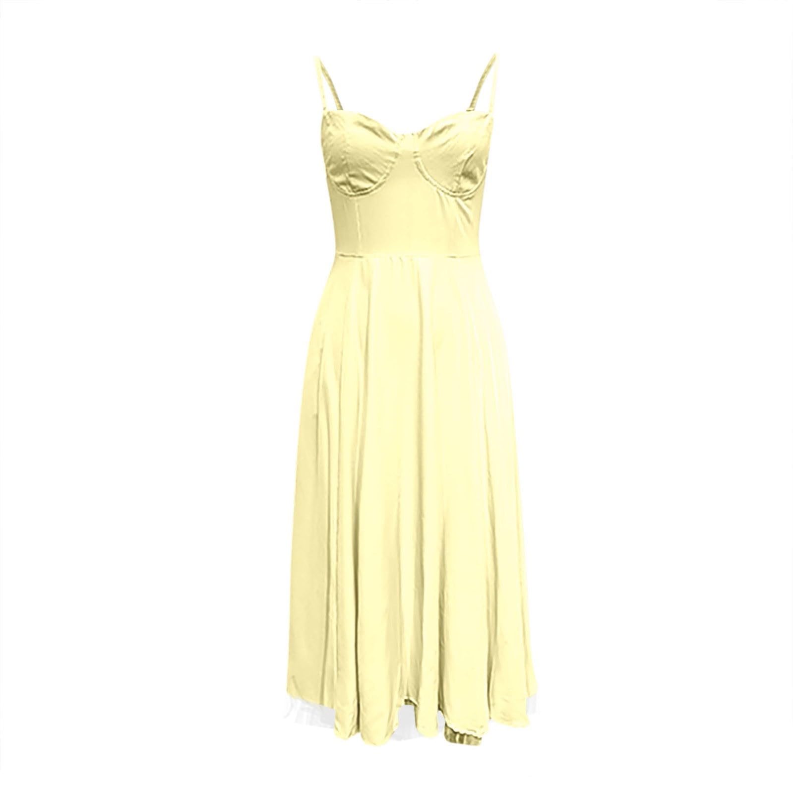 Trajes de verano para mujer, vestido largo sin mangas, color liso, espalda descubierta, acampanado, elegante, casual