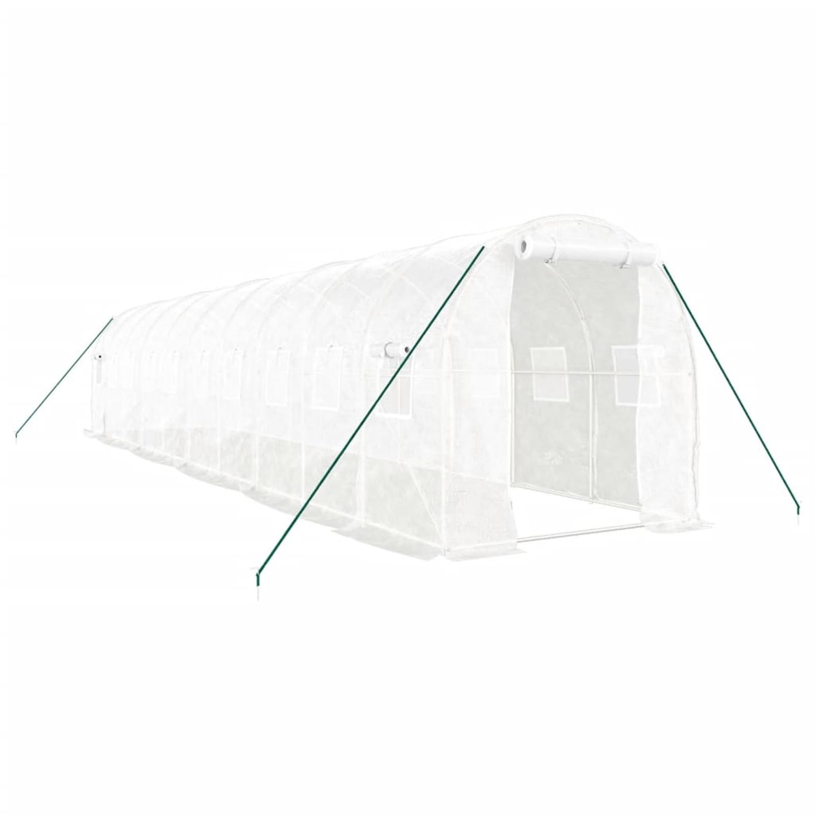 Mobili Serra con Telaio in Acciaio Bianco 20 m² 10x2x2 m, Serra da Giardino Serra Orto Serra da Balcone Serra per Orto Serra per Piante Casa Mobili Decor per Casa