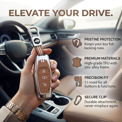 Image of Coll of Fest Premium Metal Brown Silicone Key Cover Compatible with Mahindra XUV 500 3-Button Smart Key Glow in the Dark