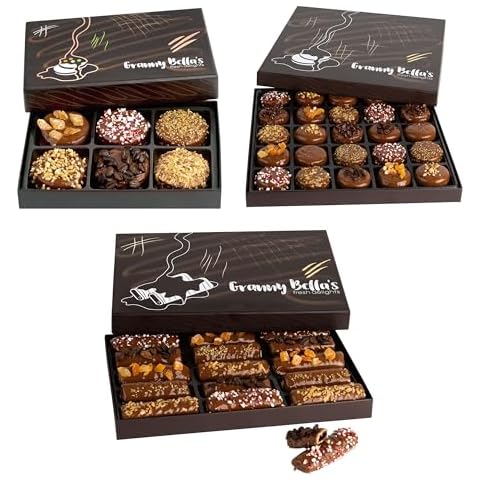 Granny Bellas Chocolate Cookies Tower Bundle, Covered Cookie and Crepes Holiday Gifts Sets, Family Food Delivery Ideas, Prime Gourmet Candy Basket, For All Couples Families Adults Men Women Mom Cover