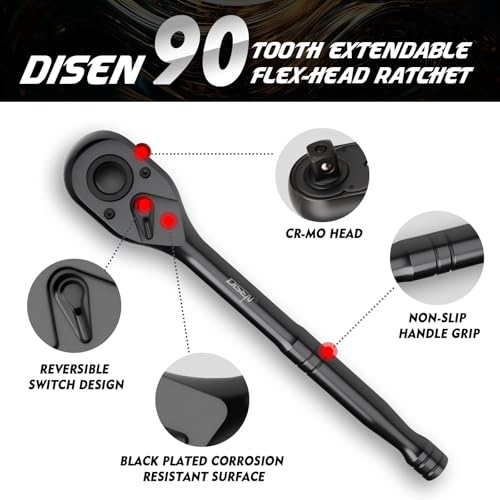 DISEN 3PCS Black Oxide Ratchet Kit