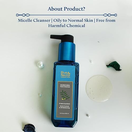 Miniatura 6 de Blue Nectar Gel facial de vitamina C para mujeres y hombres, lavado facial antiacné con neem y miel  Limpiador natural para la cara con hierbas