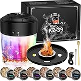 YGVQN Affumicatore Elettrico per Whisky, Kit per Cocktail Portatile con Schermo LED e Ricarica USB-C - Set con 6 Tipi di Legno, Senza Butano, Ideale Regalo per Papà, Marito e Amanti dei Cocktail