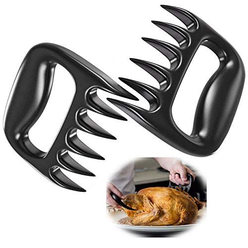 2 Carne Garras de Oso Tenedores,de Barbacoa Meat Claws,Pulled Pork, desmenuzar trozos, Set de 2 Barbacoa, Garras de Oso para Carne tierna, Negro, 12.5x12.5x3.5 cm