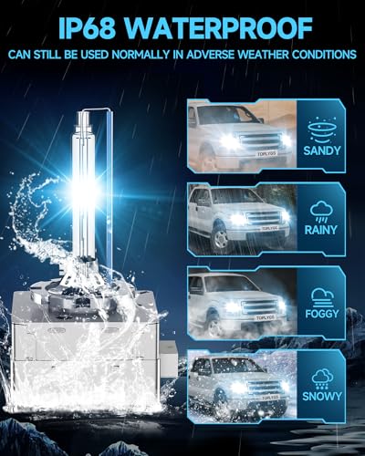 Image of 8000K D3S Xenon Headlight Bulb for Ford F150 Flex Edge Escape | High /Low Beam Xenon Light for Ford 2013 2014 F150 09-19 Flex 11-19 Edge 13-19 Escape, 400% Brighter Long Lifespan, Pack 2