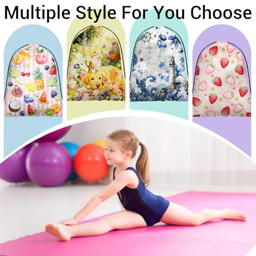 Image of Grip Bag for Gymnast Dog Cat Flowers Adjustable Gym String Storage Pouch Small Bag