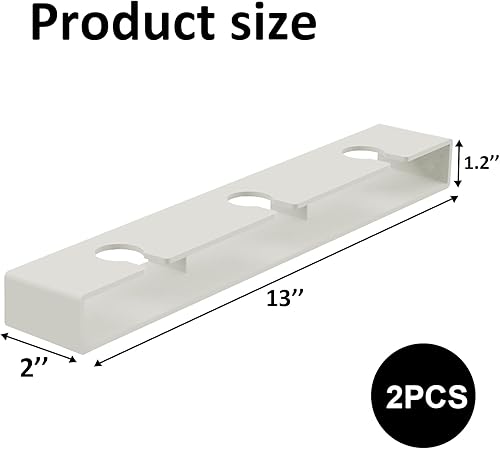 Miniatura 5 de Soporte para copas de vino, paquete de 4, organizador de copas colgantes, almacenamiento debajo del gabinete, color blanco