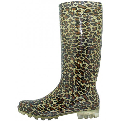 Shoes8teen Womens Basic Rain Boots Leopard 7