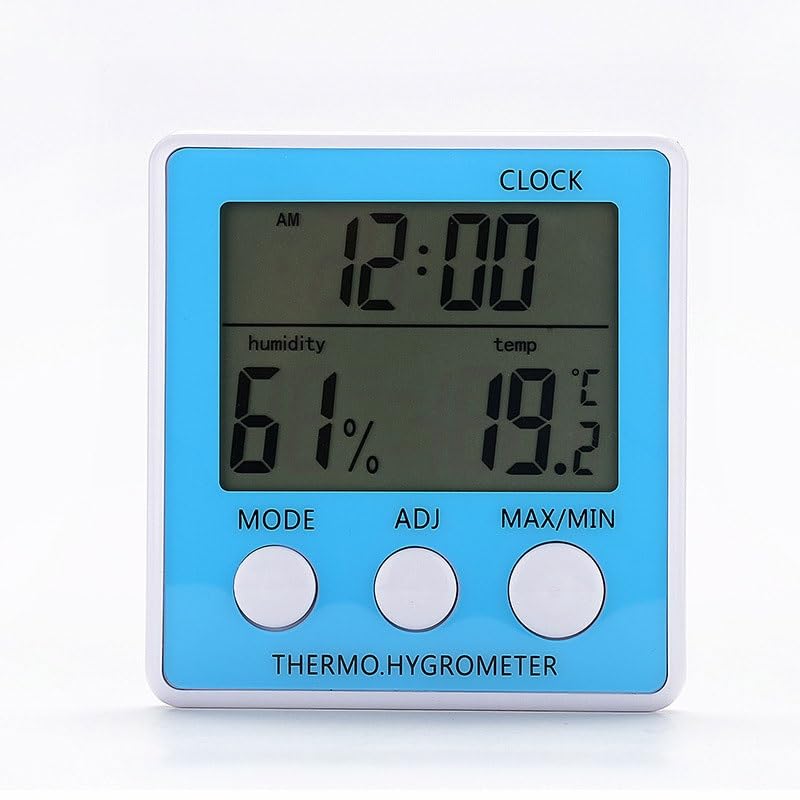 ABS Indoor Electronic Thermometer Hygrometer with Clock Household Temperature Humidity Meter