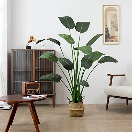 Luwener 2 Pack 6Ft Artificial Tree Bird Of Paradise,Faux Tropical Banana Leaf Plant,Fake Tropical Palm Tree With 10 Trunks For Indoor Outdoor Home Garden Office Living Room (2Pack) #TOP3