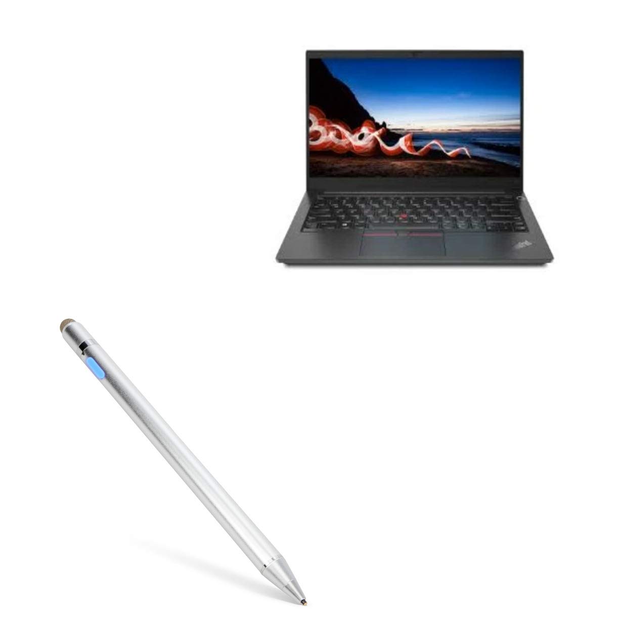 BoxWave Stylus Pen Compatible with Lenovo ThinkPad E14 Gen 2 (14 in) (Stylus Pen AccuPoint Active Stylus, Electronic Stylus with Ultra Fine Tip - Metallic Silver